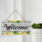 décoration murale bienvenue bois vieilli fleurs abeilles rustic vintage chambre salon entrée