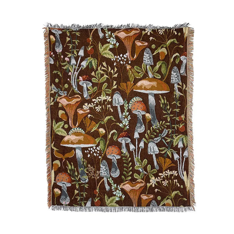 tapis vintage artisanal chats feuilles animaux portable printemps automne maison camping pique nique