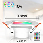 Spot LED moderne 10W 15W RGB CW télécommande encastré blanc translucide PVC