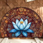 tapis antidérapant fleur lotus motifs floraux ethnique intérieur extérieur 40x60cm 50x80cm 60x90cm