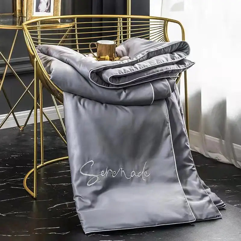 couverture lit polyestère motif uni gris moderne lavable été adultèreversible