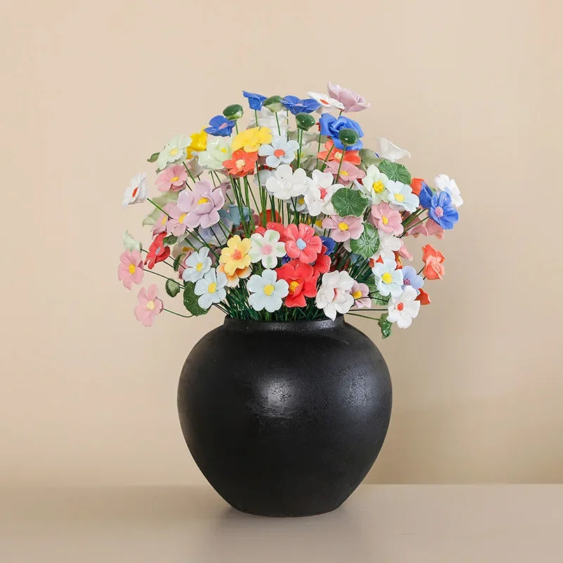 bouquet artificiel fleurs roses tulipes feuilles vertes moderne décoration intérieure anniversaire nouvelle année chinoise