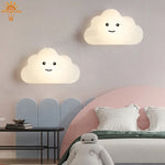 nuages lumineux nuageux éclairage mural enfantin moderne LED blanc jaune bleu rose
