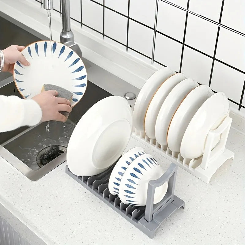 support vaisselle pliable gris blanc compartiments assiettes moderne utilisation multiple rangement cuisineolvable