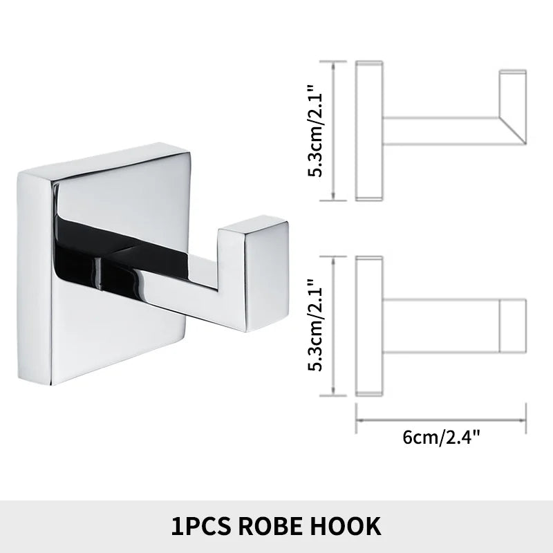 accessoires salle bain chrome acier inoxydable porte serviettes savon papier toilette brosse wc moderne