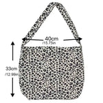 sac main blanc léopard poignées détachables moderne fourre tout polyestère nylon unisexe grande capacité