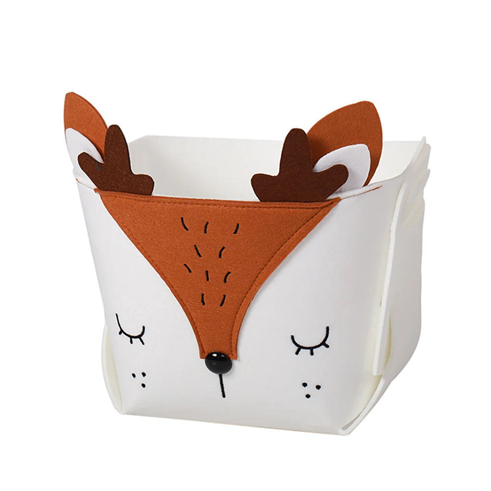 panier rangement pliable coton bio animal mignon blanc moderne jouets enfants