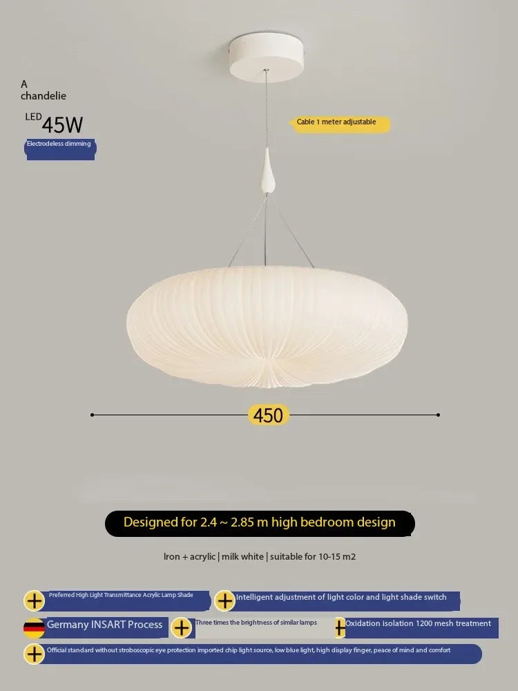 plafonnier moderne suspension blanc beige marron rose plissés gaufrés minimaliste élégant