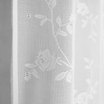 rideau blanc fleurs feuilles ajouré translucide classique 146cm 60cm polyester chambre salon