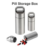 boîte rangement pilules acier inoxydable argenté moderne anneaux bouchons porte clés