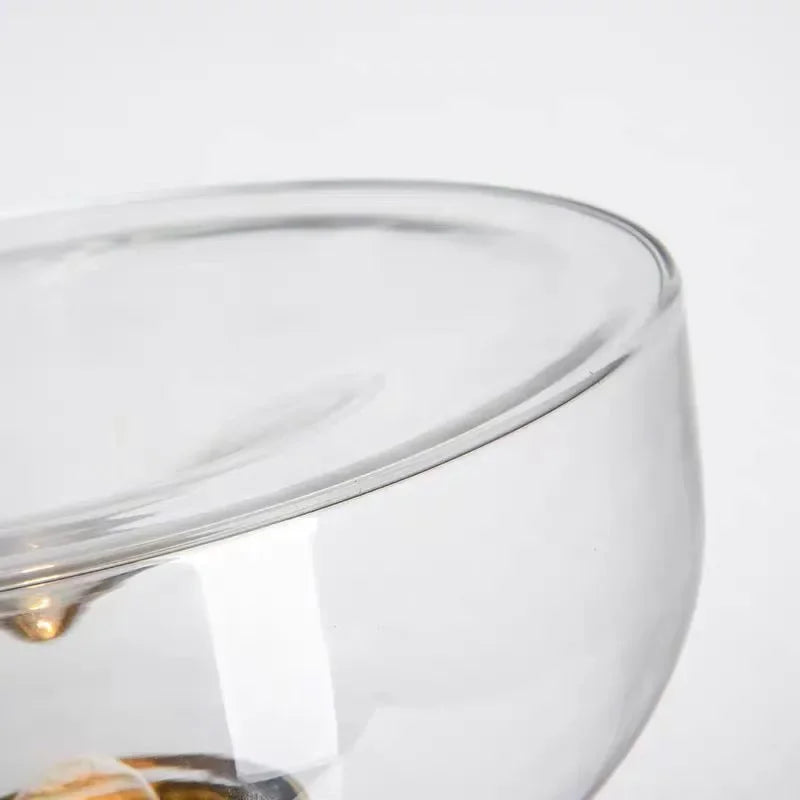 lampe table moderne minimaliste transparente chromée base solide câble électrique warm light