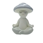 statuette champignon résine polie moderne minimaliste blanc beige marron clair taches blanches texture mat