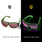 lunettes lumineuses led bleu rose lignes horizontales modernes élastiques événements halloween noël anniversaire