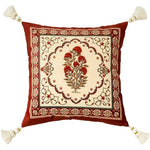 coussin carré fleuri rouge velours polyester traditionnel décor maison voitures 45x45cm 55x55cm