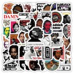 stickers adhésifs pop art graphiques portraits citations logos noir blanc gris rouge vert bleu