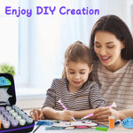 kit creation artisanale noir violet texture mat pratique portable poignée pinceaux fouille pliable