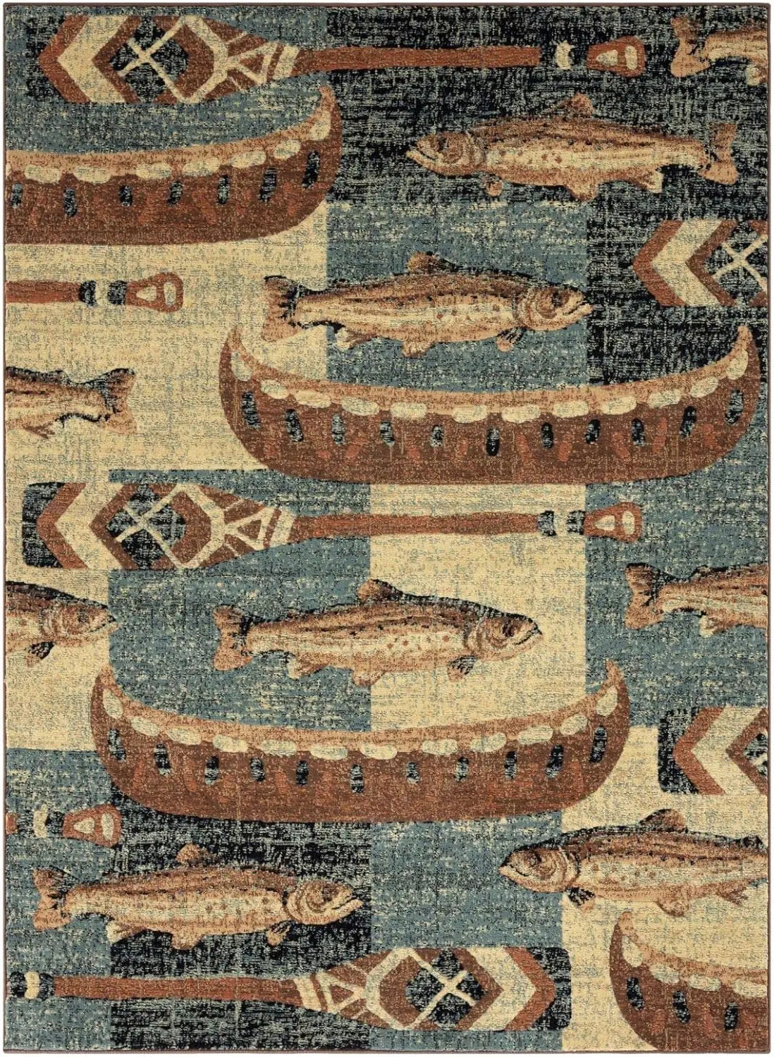 tapis rouge noir beige bleu marron motifs géométriques animaux texture douce rustique ethnique salon