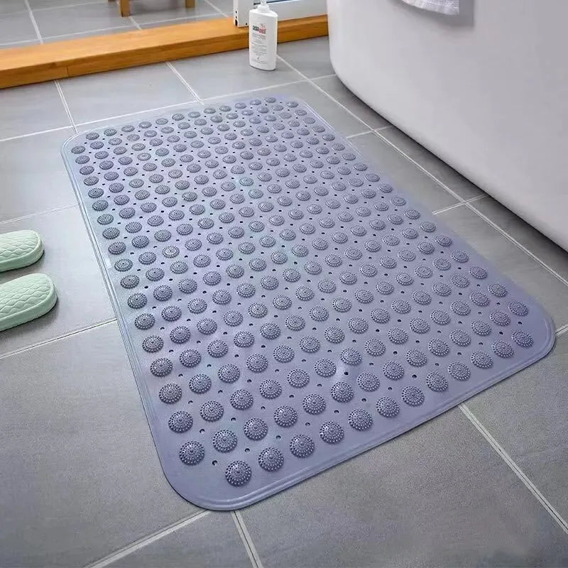 tapis bain antidérapant gris texturé moderne ventouses produits bain dimensions 36x70cm