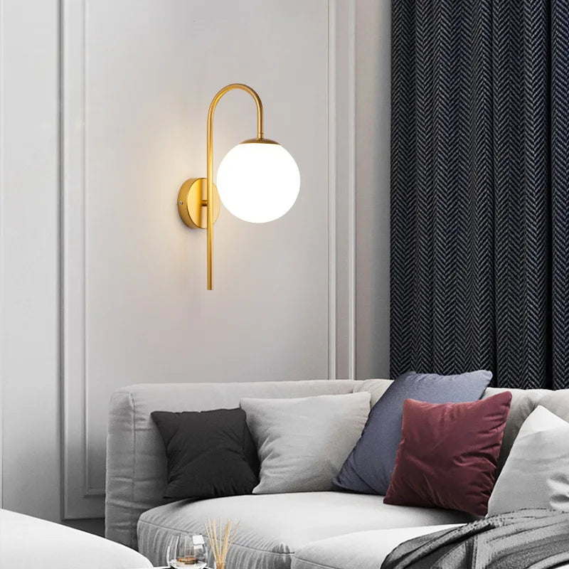 lampe murale moderne applique chambre entrée interrupteur bouton verre noir doré opacité