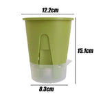 pots fleurs auto arrosants moderne vert blanc beige opaques adhésifs ensemble plateau plastique pvcextérieur