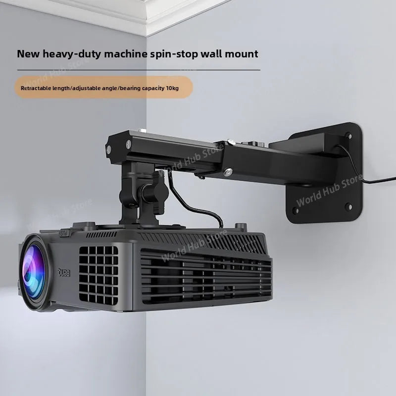 support mural rotatif projecteur noir moderne plaque fixation bras pivotant métal robuste facile vesa