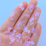 poissons résine colorés transparents violet bleu jaune rose 8x15mm figurines scrapbook nail art decoration