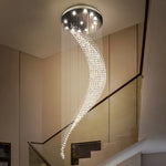 suspension lumineuse moderne cristal transparente haute 80cm 120cm 150cm 200cm 240cm 300cm