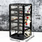 présentoir rotatif bijoux transparent noir rangement colliers boucles oreilles moderne utilitaire porte accessoirescrição