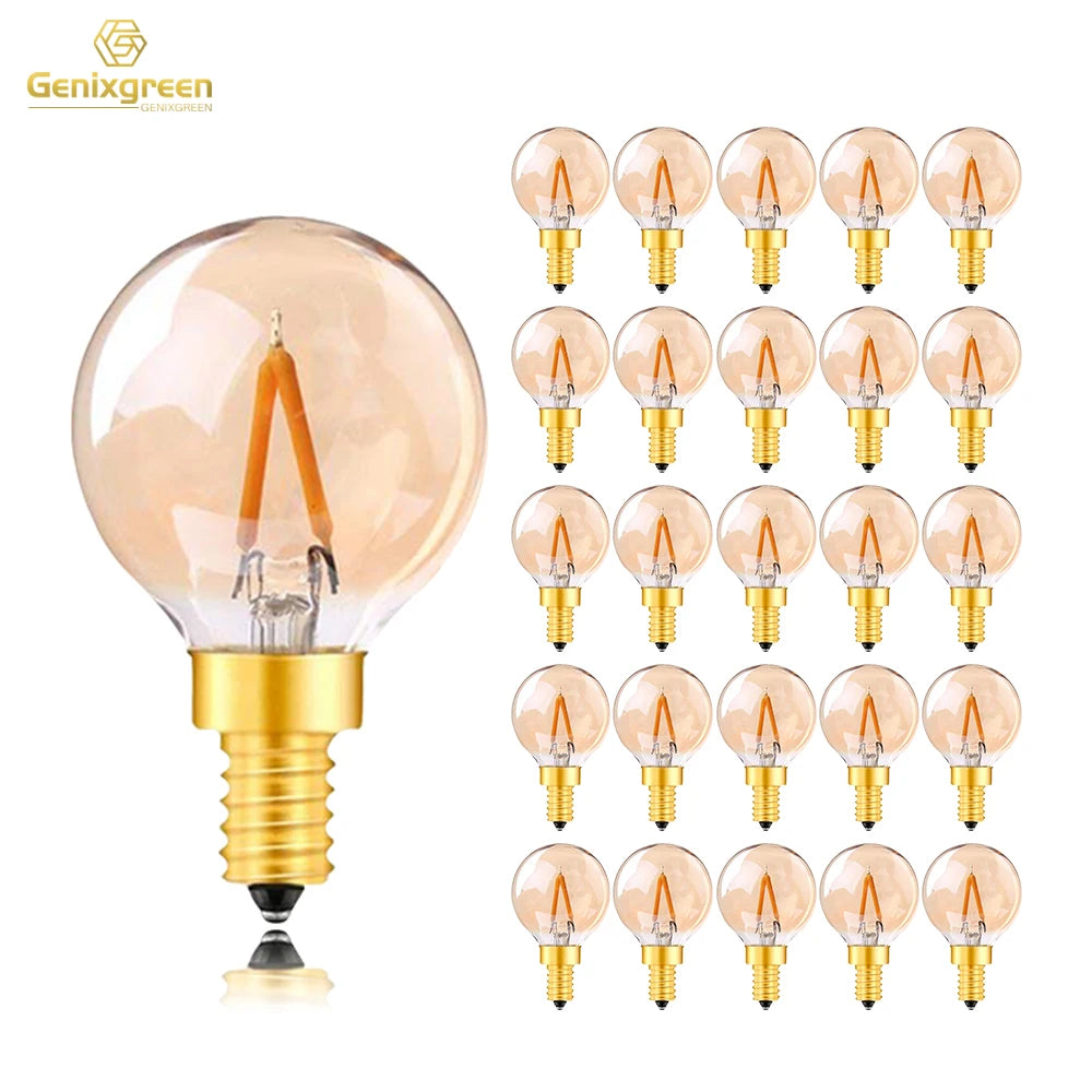 ampoules led vintage globe marron clair transparentes e12 220v 20000h 249 lumens 360°