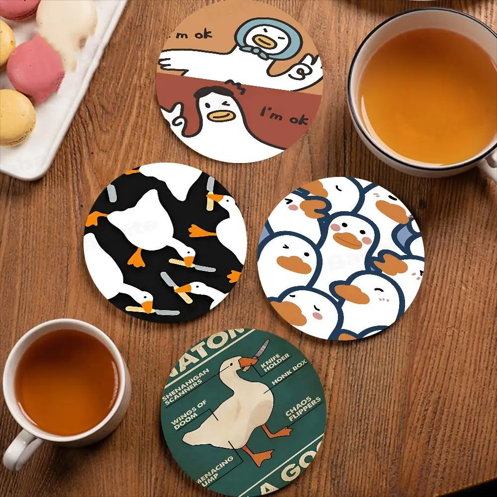 sous verres bois canards expressions modernes opaques hygiène table ecofriendly