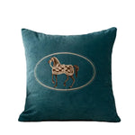 coussin jaune motif cheval moderne taie d'oreiller polyester coton respectueux environnement zipper 45cm 45cm