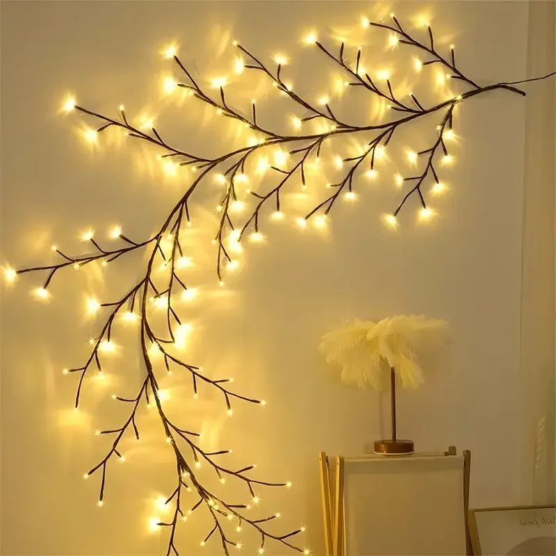 guirlande lumineuse branchettes noires lumières blanches led moderne maison chambre salon