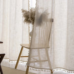 rideau rustique boho chic beige clair tissu polyester franges opacité
