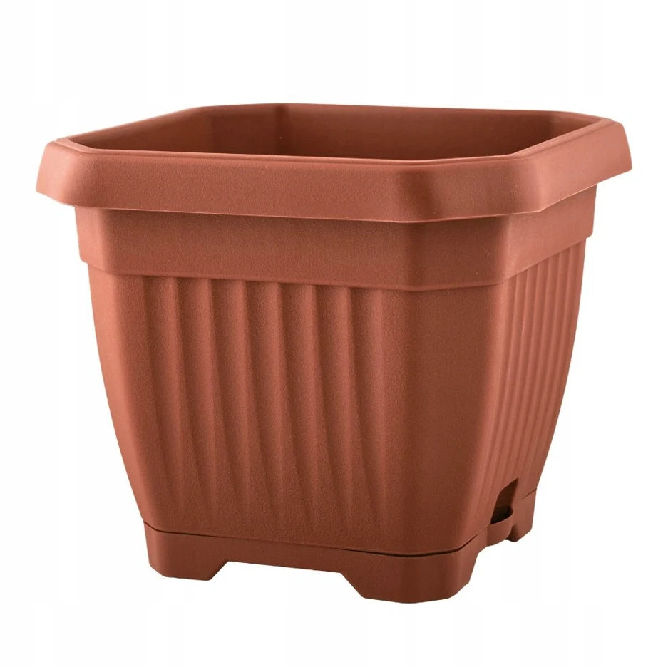 Cache-pot octogonal terracotta 35 cm vue de face