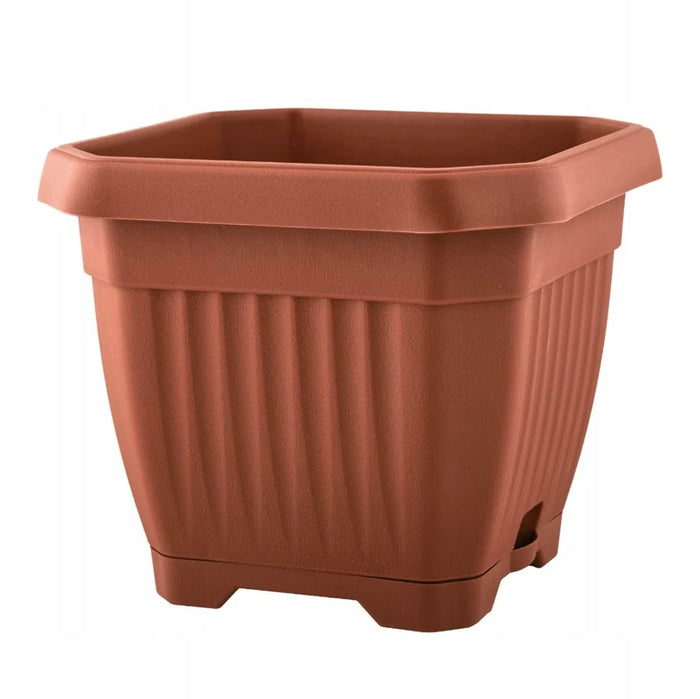 Cache-pot octogonal terracotta 35 cm vue de face