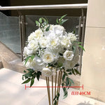 décoration mariage rose blanche soie diamètre 50cm intérieur présentoirs transparents