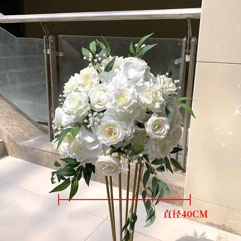 décoration mariage rose blanche soie diamètre 50cm intérieur présentoirs transparents