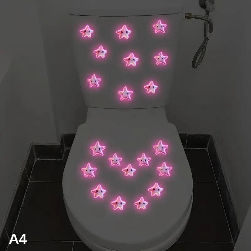autocollants muraux fleurs lotus dahlias multicolores moderne adhésifs salle bains nocturne brillants uv