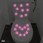 autocollants muraux fleurs lotus dahlias multicolores moderne adhésifs salle bains nocturne brillants uv