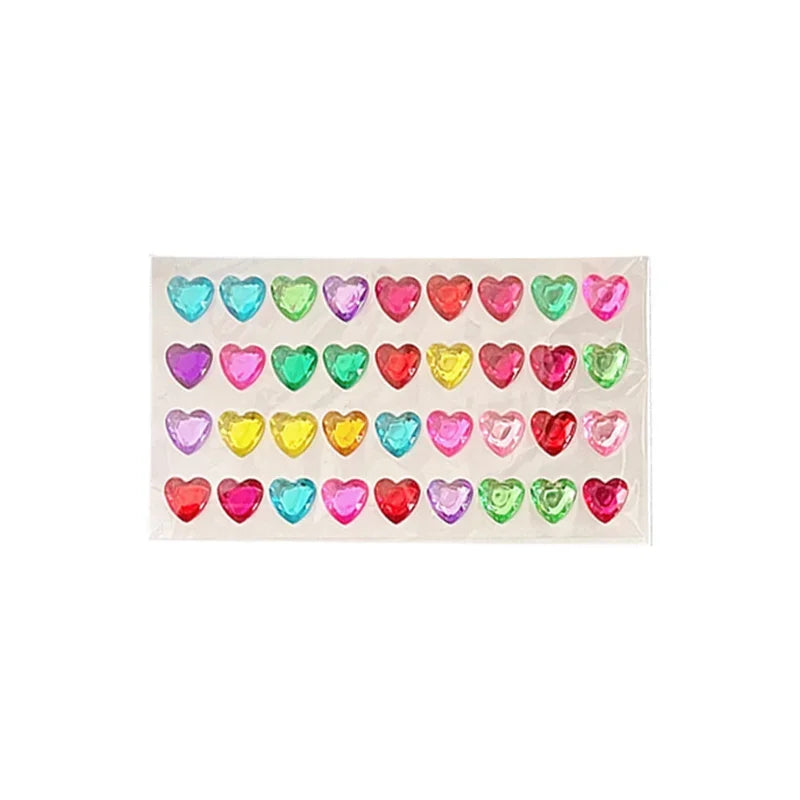 sticker 3d cœur transparent brillant moderne décoratif adhésif scrapbooking étudiant fournitures art