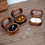 boîtes bijoux marron naturel classique anneaux rangement portable couple