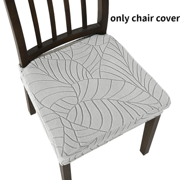housse chaise gris clair feuilles stylisées élastique moderne protection siège polyester