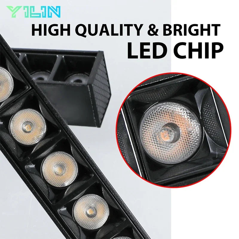 lampe led moderne magnétique noire 6w 12w 18w 24w nickel brossé