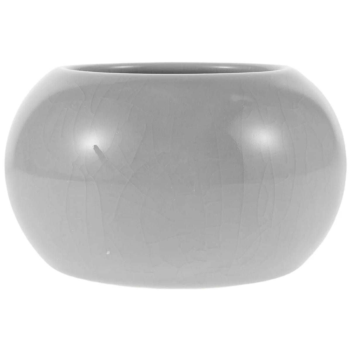 pots fleurs céramique gris craquelé moderne intérieur plantes décoration jardin sphérique élégant durable minimaliste