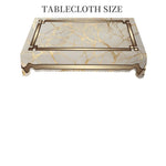 nappe table marbre doré classique blanc beige élégante imperméable machine réutilisable printemps pâquesextérieur