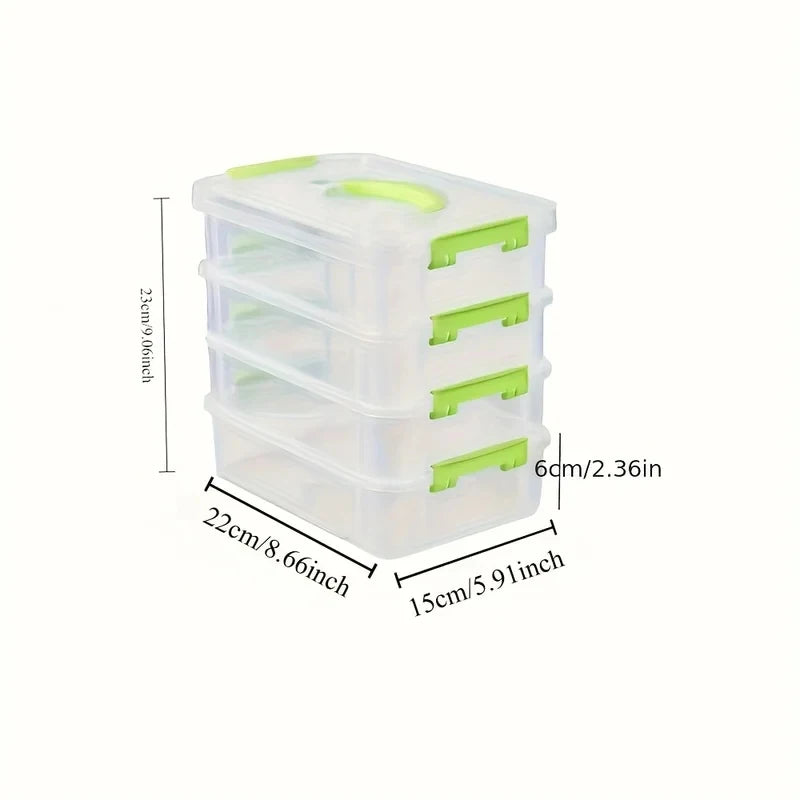 boîtes rangement transparentes empilables poignées détachables couvercle moderne outils construction vertclair