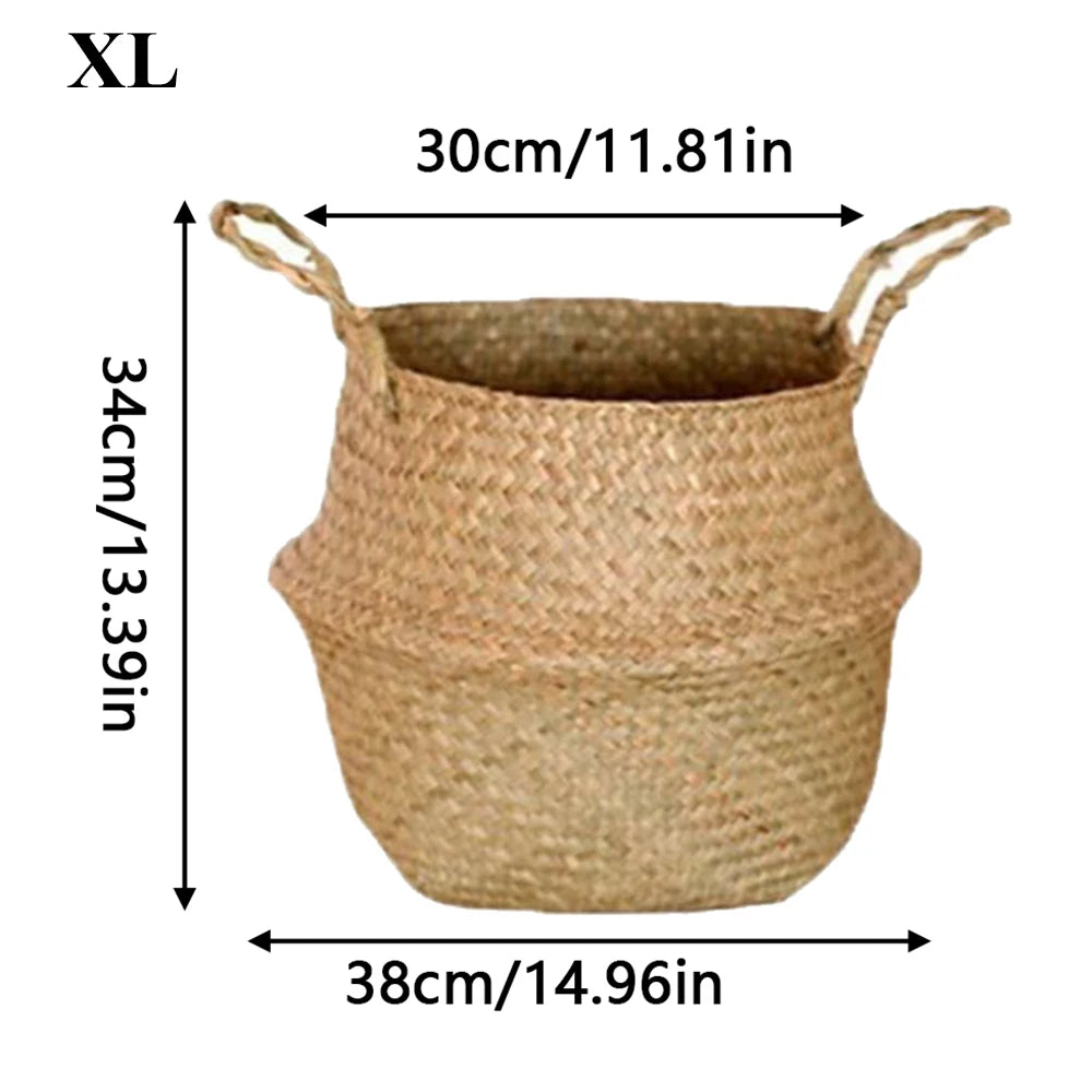 paniers pliables rustiques boho chic poignées corde couleur naturelle fibres tissées decorationintérieur