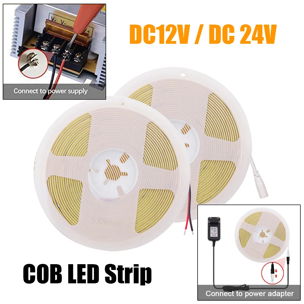 Bande LED COB éclairant une étagère décorative