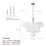 lampe suspendue boules transparentes moderne blanc doré câble annneau centralflux lumineux 60 249 tension