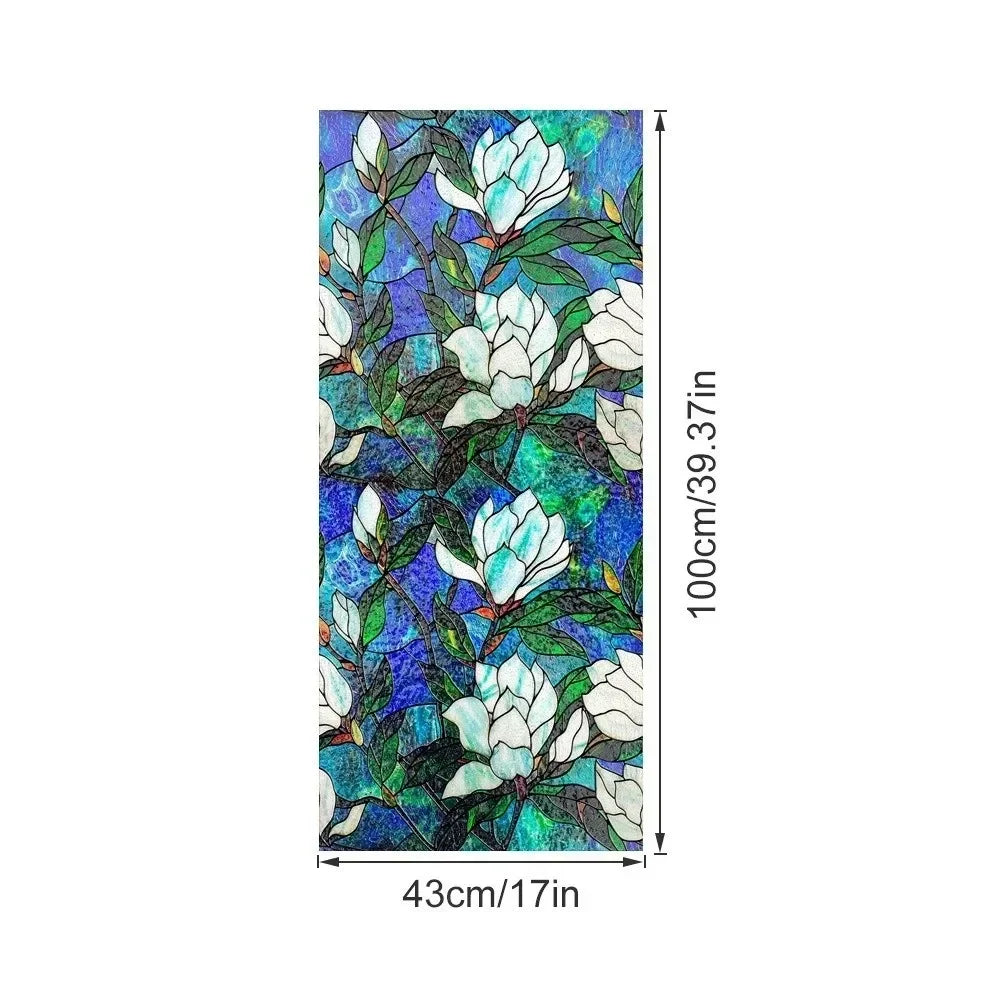 film adhésif vitrail art déco motifs géométriques floraux couleurs vives opaques anti reflets